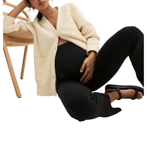 Hatch Pants - Hatch Soft Black Before During And After Crop Flare Pants Size XS